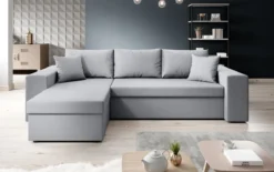 Designer Ecksofa Denver Stoff mit Schlaf- und Klappfunktion