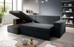 Designer Ecksofa Denver Stoff mit Schlaf- und Klappfunktion