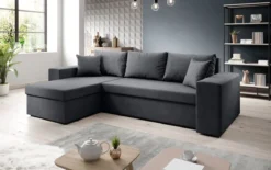 Designer Ecksofa Denver Stoff mit Schlaf- und Klappfunktion