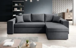 Designer Ecksofa Denver Stoff mit Schlaf- und Klappfunktion