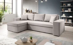 Designer Ecksofa Denver Stoff mit Schlaf- und Klappfunktion