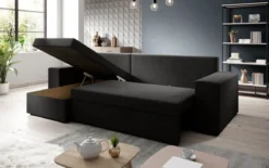 Designer Ecksofa Denver Stoff mit Schlaf- und Klappfunktion