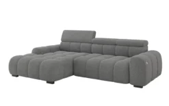 Designer Ecksofa Elaro mit elektrischer Sitzerweiterung in Bouclé