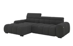 Designer Ecksofa Elaro mit elektrischer Sitzerweiterung in Bouclé