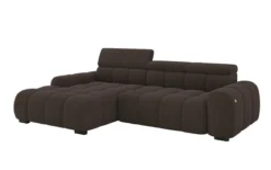 Designer Ecksofa Elaro mit elektrischer Sitzerweiterung in Bouclé