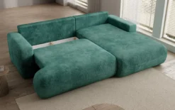 Designer Ecksofa Enzo mit Schlaf- und Klappfunktion in Cord