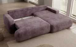 Designer Ecksofa Enzo mit Schlaf- und Klappfunktion in Cord
