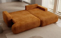 Designer Ecksofa Enzo mit Schlaf- und Klappfunktion in Cord