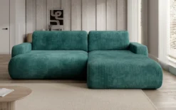 Designer Ecksofa Enzo mit Schlaf- und Klappfunktion in Cord