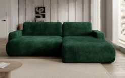Designer Ecksofa Enzo mit Schlaf- und Klappfunktion in Cord