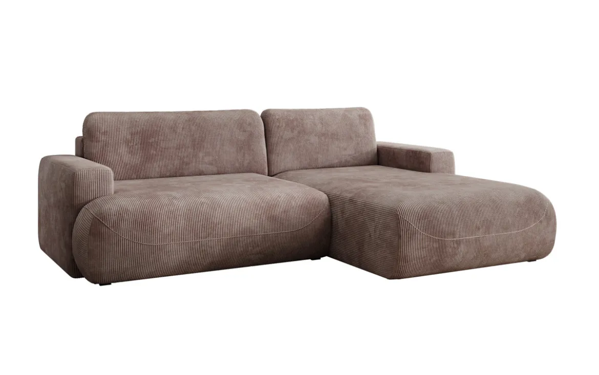 Designer Ecksofa Enzo mit Schlaf- und Klappfunktion in Cord