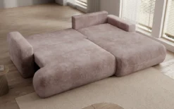 Designer Ecksofa Enzo mit Schlaf- und Klappfunktion in Cord