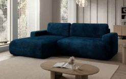 Designer Ecksofa Enzo mit Schlaf- und Klappfunktion in Cord