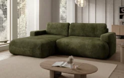 Designer Ecksofa Enzo mit Schlaf- und Klappfunktion in Cord