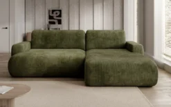 Designer Ecksofa Enzo mit Schlaf- und Klappfunktion in Cord