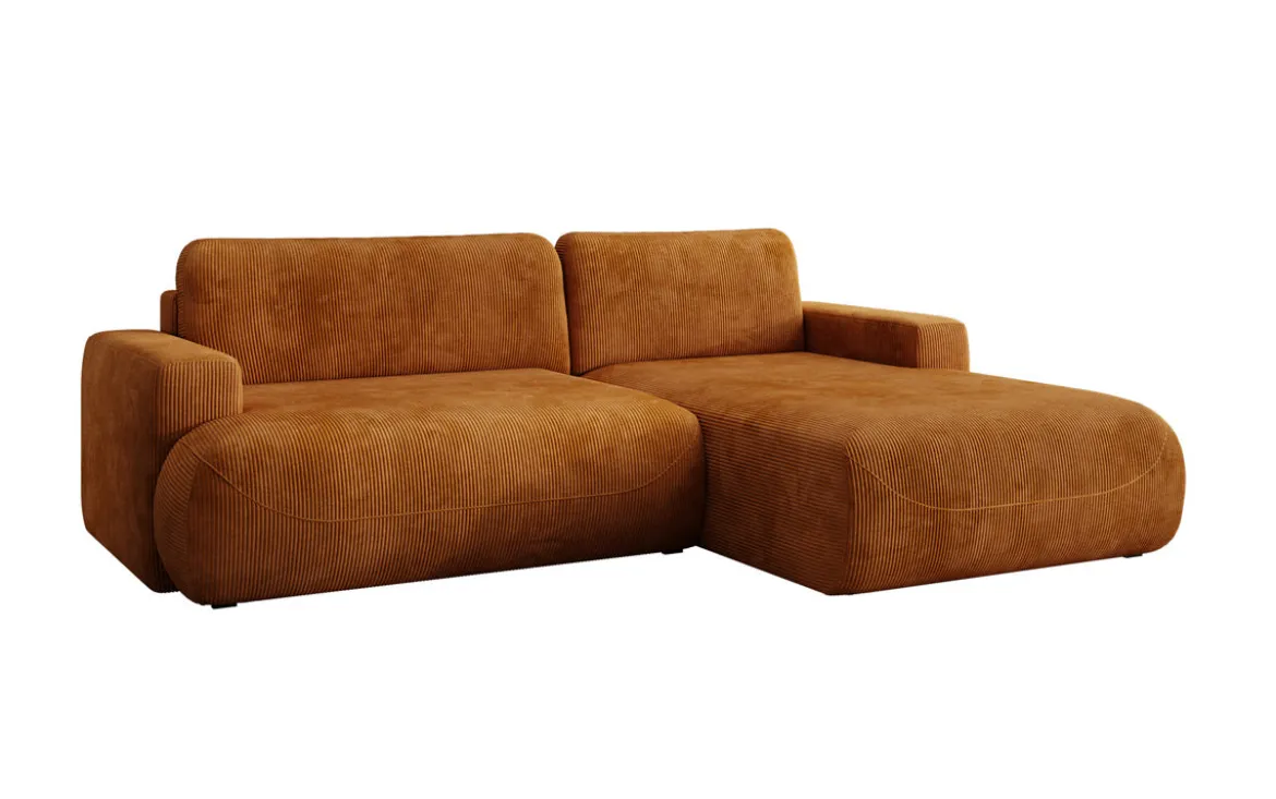 Designer Ecksofa Enzo mit Schlaf- und Klappfunktion in Cord