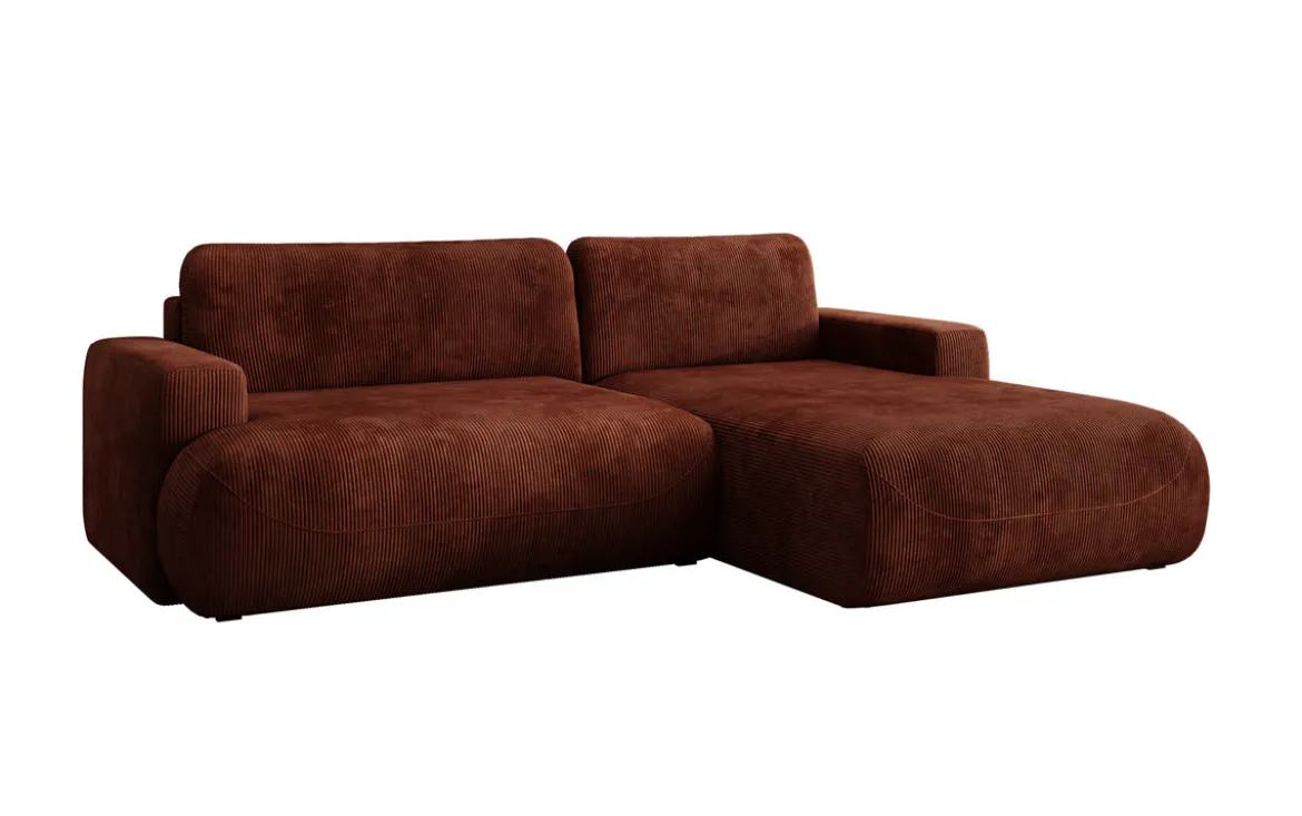Designer Ecksofa Enzo mit Schlaf- und Klappfunktion in Cord