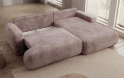 Designer Ecksofa Enzo mit Schlaf- und Klappfunktion in Cord