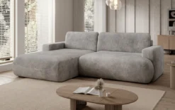 Designer Ecksofa Enzo mit Schlaf- und Klappfunktion in Cord