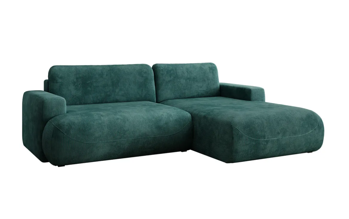 Designer Ecksofa Enzo mit Schlaf- und Klappfunktion in Cord
