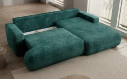 Designer Ecksofa Enzo mit Schlaf- und Klappfunktion in Cord