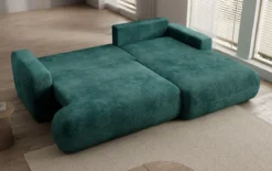 Designer Ecksofa Enzo mit Schlaf- und Klappfunktion in Cord