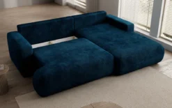 Designer Ecksofa Enzo mit Schlaf- und Klappfunktion in Cord