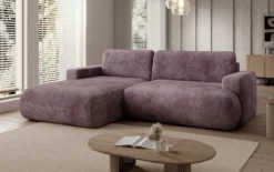 Designer Ecksofa Enzo mit Schlaf- und Klappfunktion in Cord