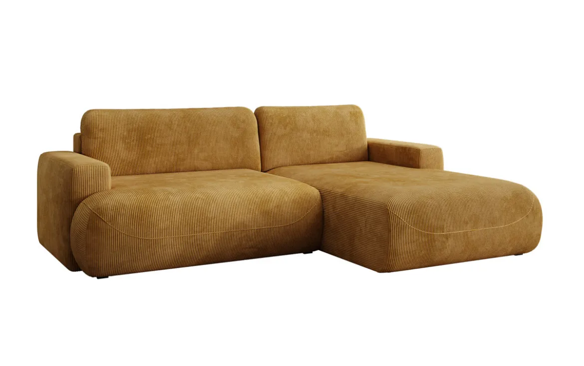 Designer Ecksofa Enzo mit Schlaf- und Klappfunktion in Cord