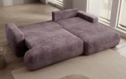 Designer Ecksofa Enzo mit Schlaf- und Klappfunktion in Cord