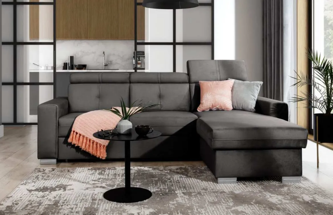 Designer Ecksofa Ferila mit Schlaf- und Klappfunktion