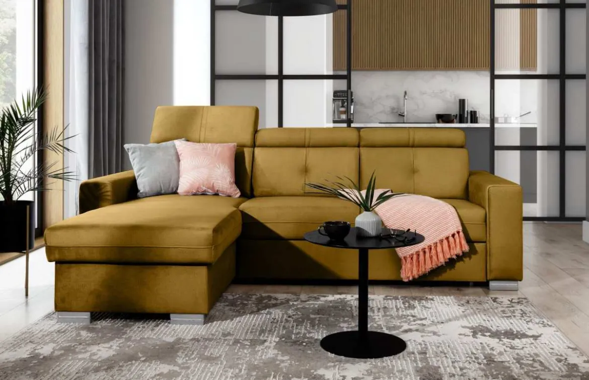 Designer Ecksofa Ferila mit Schlaf- und Klappfunktion