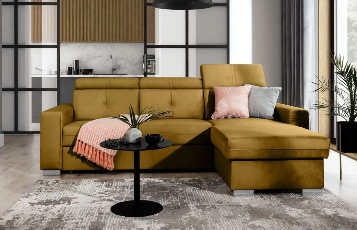 Designer Ecksofa Ferila mit Schlaf- und Klappfunktion