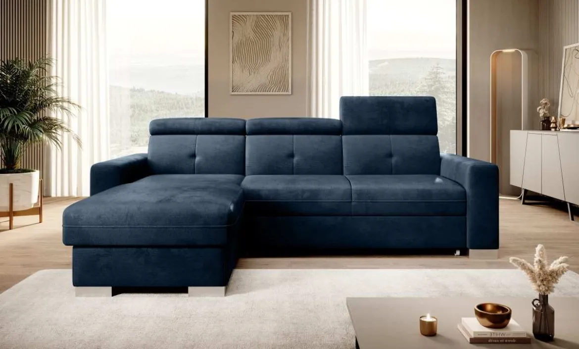 Designer Ecksofa Ferila mit Schlaf- und Klappfunktion