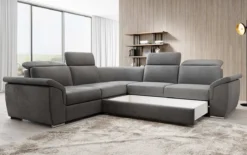 Designer Ecksofa Fernando mit Schlaffunktion und Stauraum