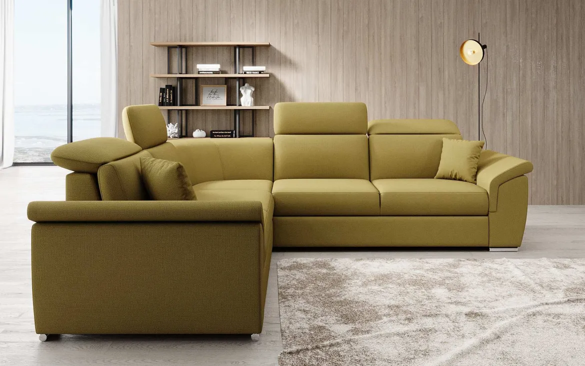 Designer Ecksofa Fernando mit Schlaffunktion und Stauraum