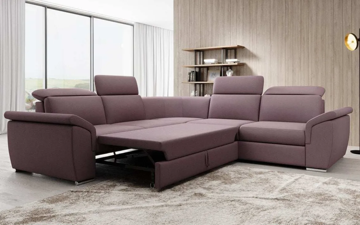 Designer Ecksofa Fernando mit Schlaffunktion und Stauraum
