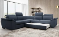 Designer Ecksofa Fernando mit Schlaffunktion und Stauraum