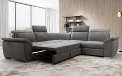 Designer Ecksofa Fernando mit Schlaffunktion und Stauraum