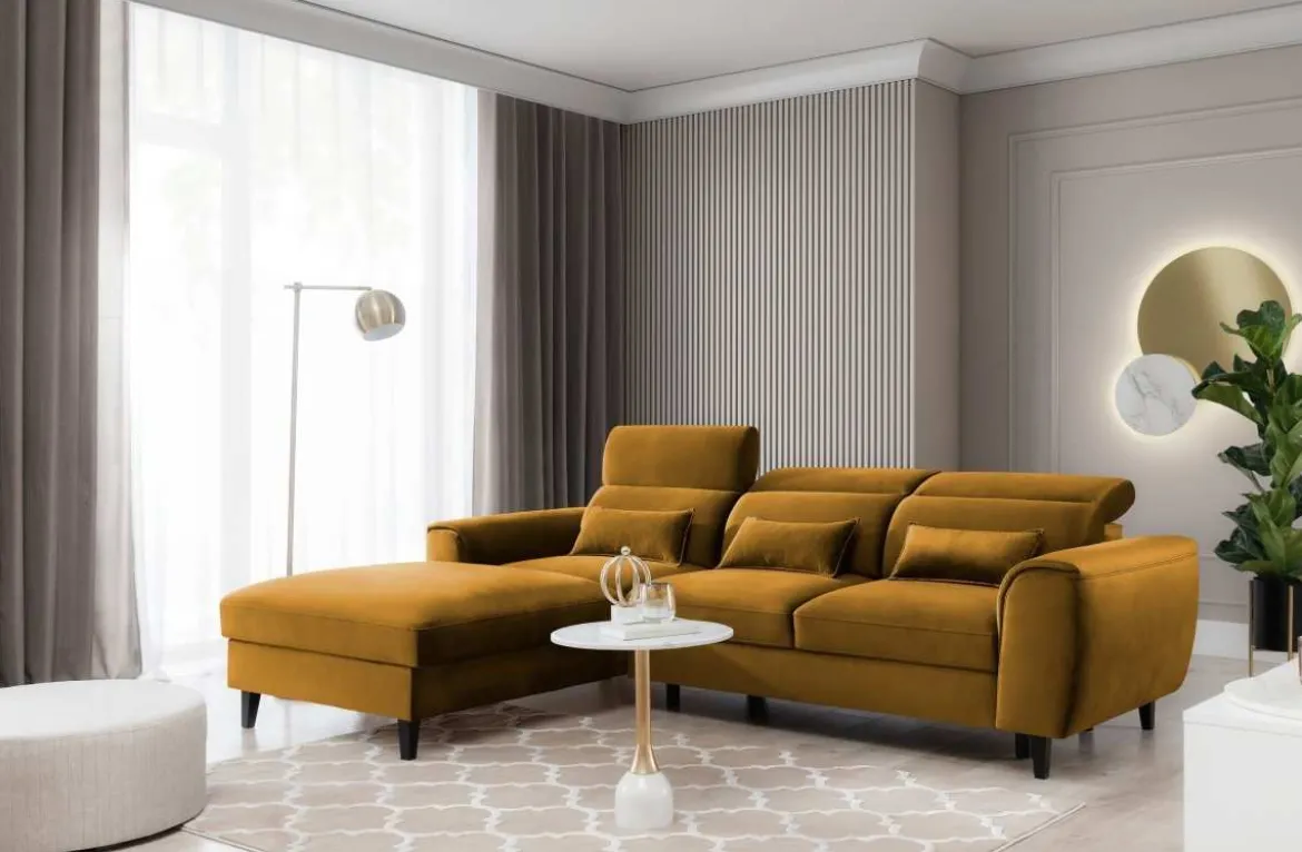 Designer Ecksofa Forino mit Schlaf- und Klappfunktion