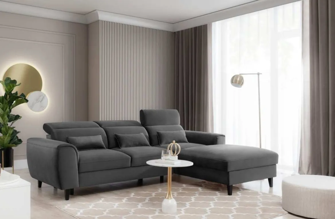 Designer Ecksofa Forino mit Schlaf- und Klappfunktion