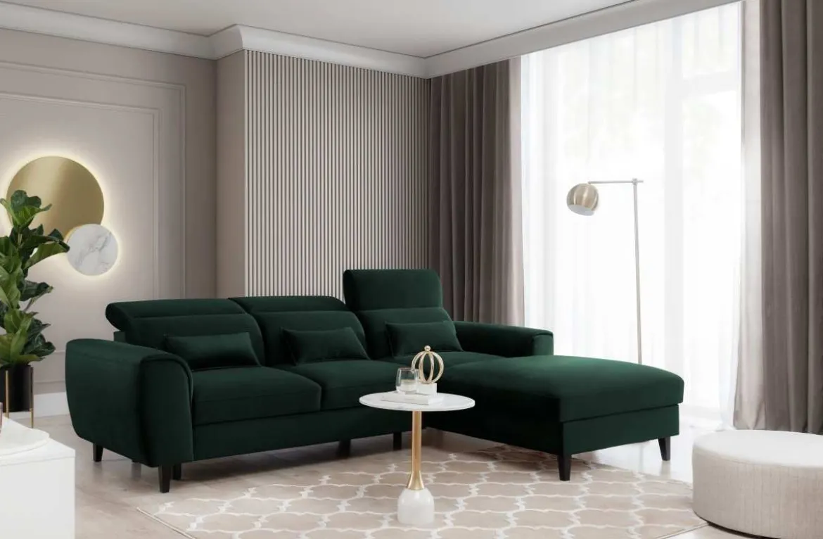 Designer Ecksofa Forino mit Schlaf- und Klappfunktion