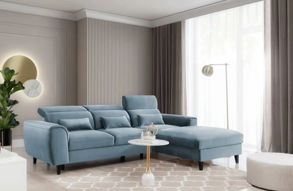 Designer Ecksofa Forino mit Schlaf- und Klappfunktion