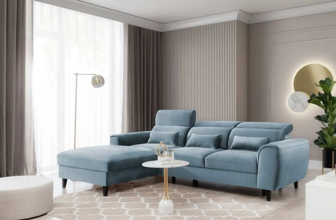 Designer Ecksofa Forino mit Schlaf- und Klappfunktion