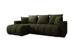 Designer Ecksofa Giulio mit Schlaf- und Klappfunktion in Bouclé