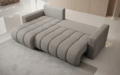 Designer Ecksofa Giulio mit Schlaf- und Klappfunktion in Bouclé