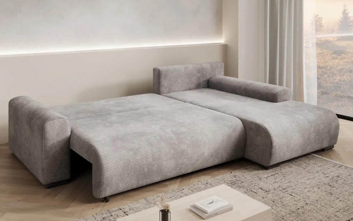 Designer Ecksofa Hanna mit Schlaffunktion und Stauraum
