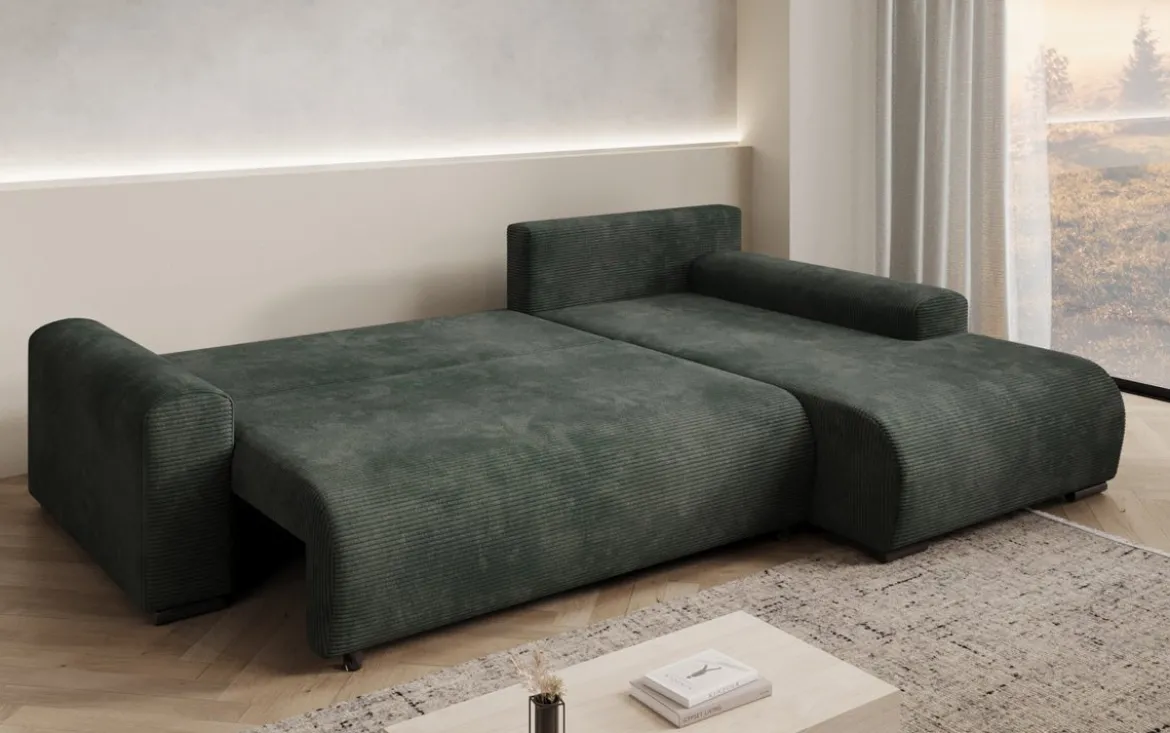 Designer Ecksofa Hanna mit Schlaffunktion und Stauraum