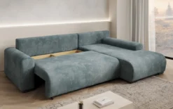 Designer Ecksofa Hanna mit Schlaffunktion und Stauraum