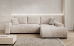 Designer Ecksofa Hanna mit Schlaffunktion und Stauraum